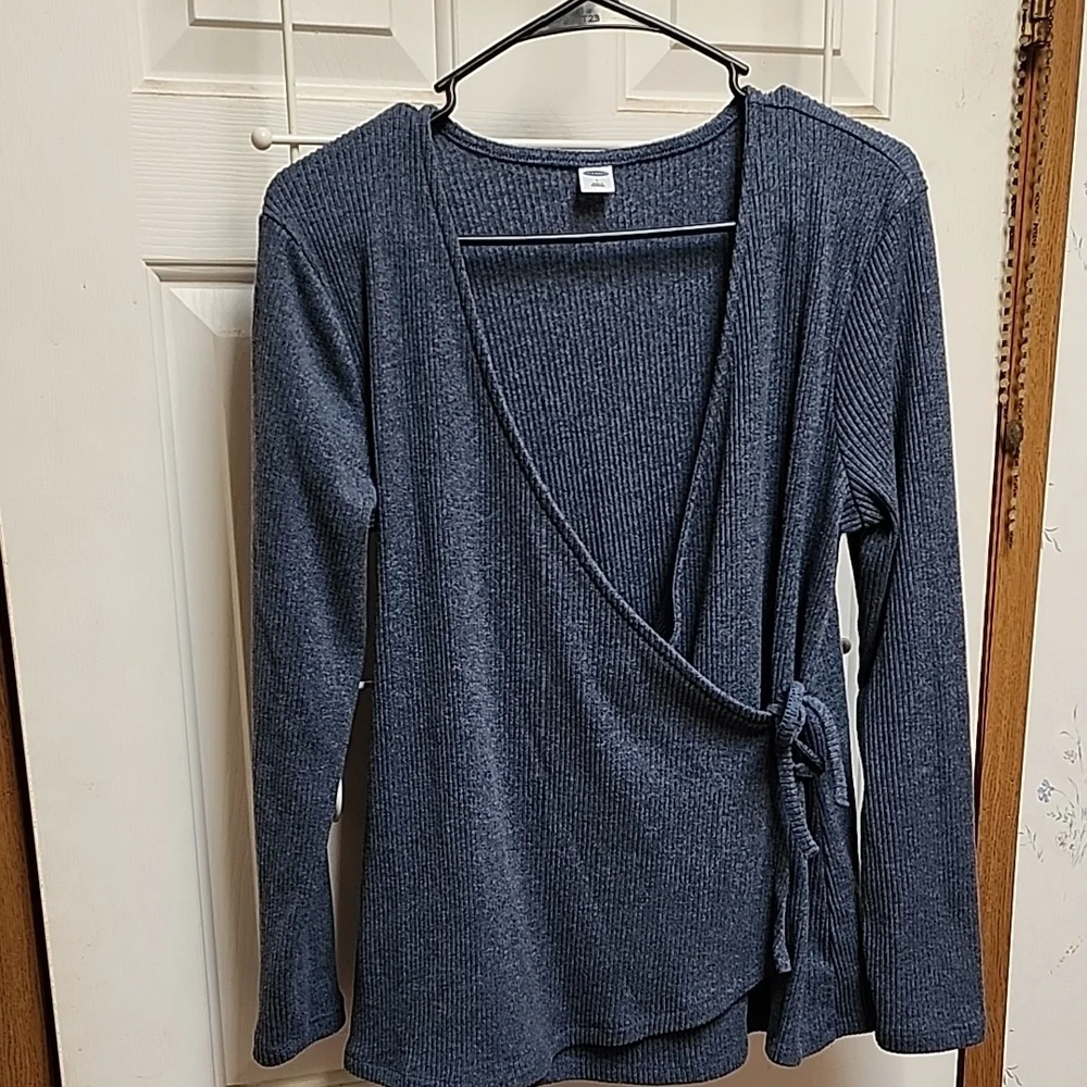 Old Navy Blue Wrap Top - Picture 6 of 9